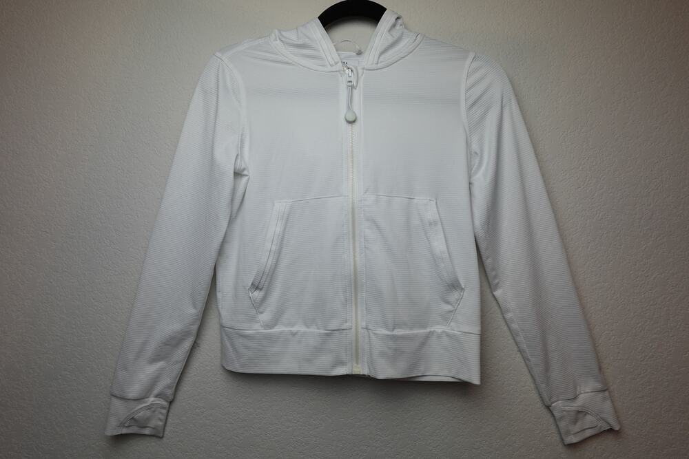 Athleta Girl Cozy Zip-Up Hoodie in white size 12